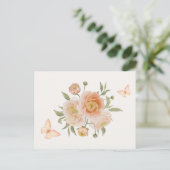 Carte Postale Papillon à fleurs minimaliste (Debout devant)