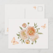 Carte Postale Papillon à fleurs minimaliste (Devant / Derrière)