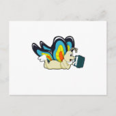 Carte Postale Papillon à la lecture avec un livre (Devant)