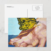 Carte Postale Papillon à la main (Devant / Derrière)
