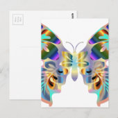 Carte Postale Papillon Abstrait (Devant / Derrière)