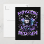 Carte Postale Papillon Antisocial (Devant / Derrière)