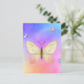 Carte Postale Papillon aquarelle (Debout devant)