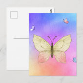 Carte Postale Papillon aquarelle (Devant / Derrière)
