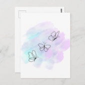 Carte Postale Papillon aquarelle (Devant / Derrière)