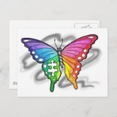 Carte Postale Papillon arc-en-ciel (Devant / Derrière)