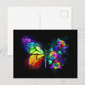Carte Postale Papillon arc-en-ciel (Devant / Derrière)
