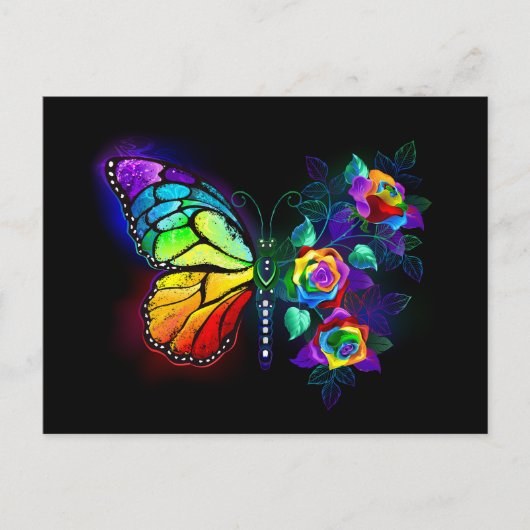 Carte Postale Papillon arc-en-ciel (Devant)