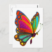 Carte Postale Papillon arc-en-ciel (Devant / Derrière)