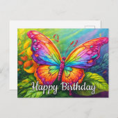 Carte Postale Papillon artistique vibrant mignon (Devant / Derrière)