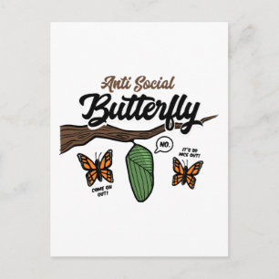 Carte Postale Papillon Asocial