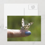 Carte Postale papillon au doigt (Devant / Derrière)