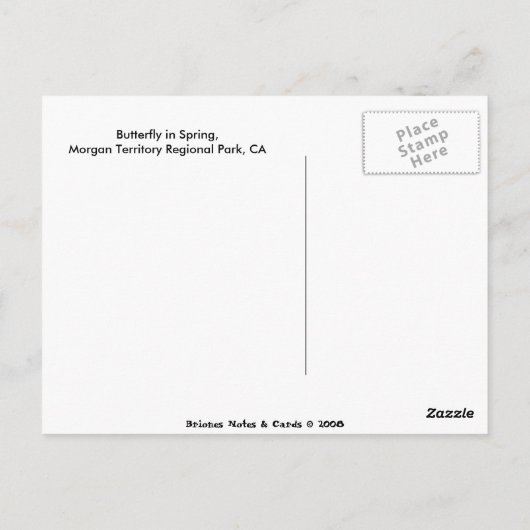 Carte Postale Papillon au printemps (Dos)