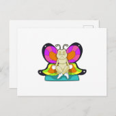 Carte Postale Papillon au Yoga en jambe (Devant / Derrière)