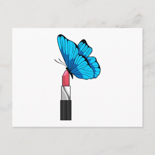 Carte Postale Papillon avec bâton à lèvres (Devant)