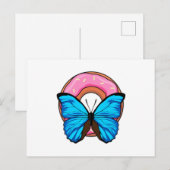 Carte Postale Papillon avec Beignet (Devant / Derrière)