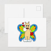 Carte Postale Papillon avec Cœur (Devant / Derrière)