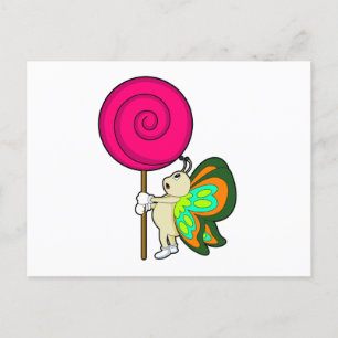 Carte Postale Papillon avec Lollipop