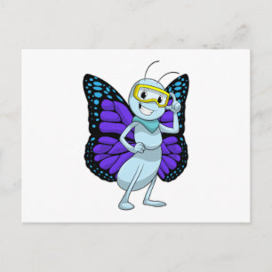 Carte Postale Papillon avec lunettes