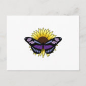 Carte Postale Papillon avec tournesol (Devant)