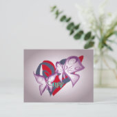 Carte postale papillon BFF – Conception de cœur de (Debout devant)