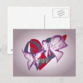 Carte postale papillon BFF – Conception de cœur de (Devant / Derrière)