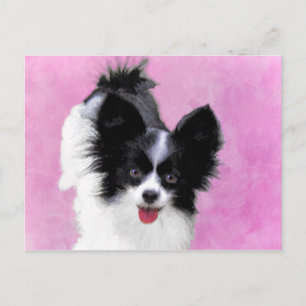 Carte Postale Papillon (blanc et noir) Peinture - Chien Art