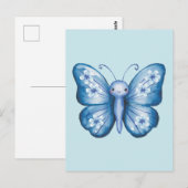 Carte Postale Papillon bleu (Devant / Derrière)