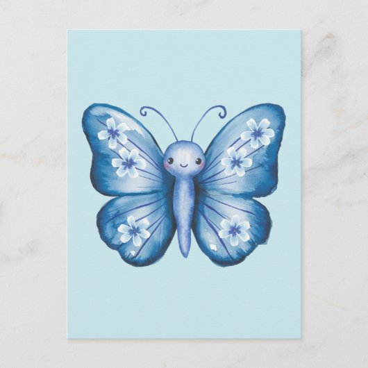 Carte Postale Papillon bleu (Devant)