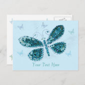 Carte postale Papillon bleu (Devant / Derrière)