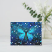 Carte Postale Papillon bleu élégant (Debout devant)