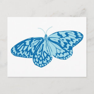 Carte Postale Papillon bleu fantaisie