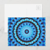 Carte Postale Papillon bleu Mandala (Devant / Derrière)