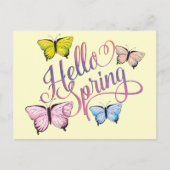 Carte Postale Papillon Bonjour Printemps (Devant)