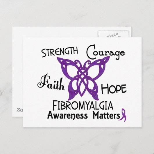 Carte Postale Papillon celtique Fibromyalgie 3 (Devant / Derrière)