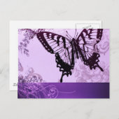 Carte Postale papillon chic bohème girly hipster (Devant / Derrière)