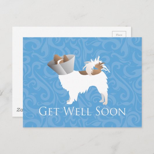 Carte Postale Papillon Chien Bien S'En Sortir Design Bientôt (Devant / Derrière)