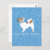 Carte Postale Papillon Chien Bien S'En Sortir Design Bientôt (Devant / Derrière)