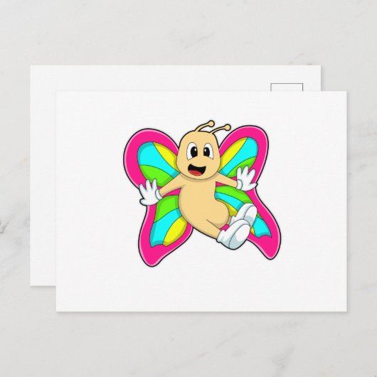 Carte Postale Papillon coloré (Devant / Derrière)