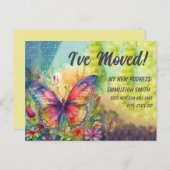 Carte Postale Papillon coloré en mouvement (Devant / Derrière)