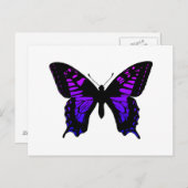 Carte Postale Papillon d'aile Ombre bleu violet (Devant / Derrière)