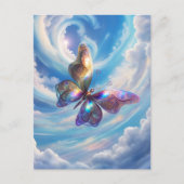 Carte Postale Papillon Dans Les Nuages (Devant)