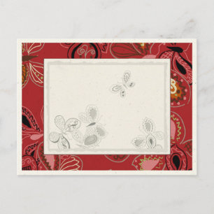 Carte Postale Papillon dansant en rouge