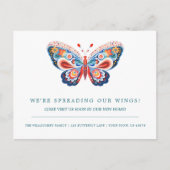 Carte Postale Papillon d'art populaire Faire-part de déplacement (Devant)