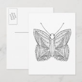 Carte Postale Papillon de conception tropicale inspiré (Devant / Derrière)