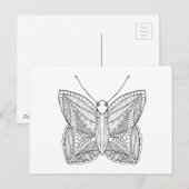 Carte Postale Papillon de conception tropicale inspiré (Devant / Derrière)