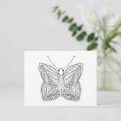 Carte Postale Papillon de conception tropicale inspiré (Debout devant)