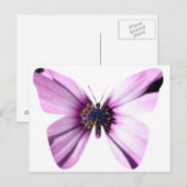 Carte Postale Papillon de fleurs (Devant / Derrière)
