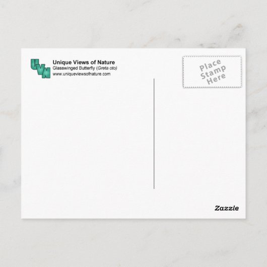 Carte Postale Papillon de Glasswinged (Dos)