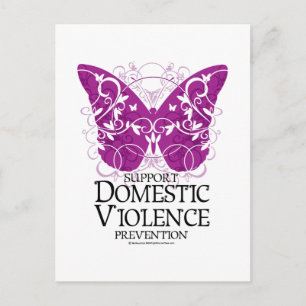Carte Postale Papillon de la violence domestique
